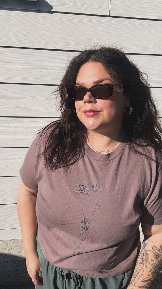 Floral Skeleton Women’s Boxy Tee