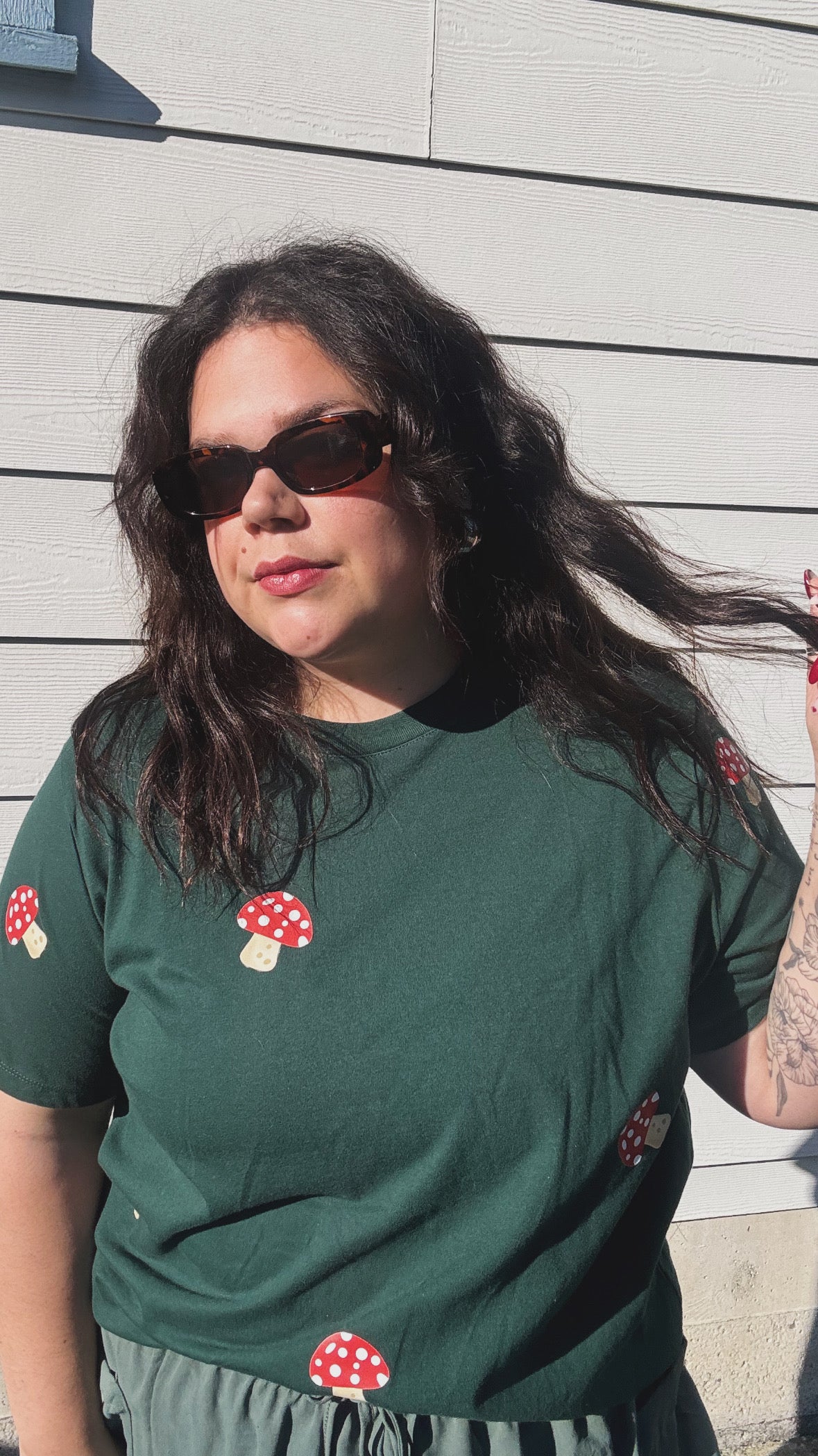 Magic Mushroom Crop Tee - Green