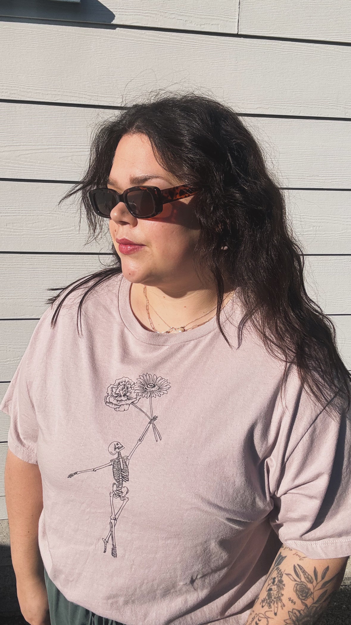 Floral Skeleton Women’s Boxy Tee