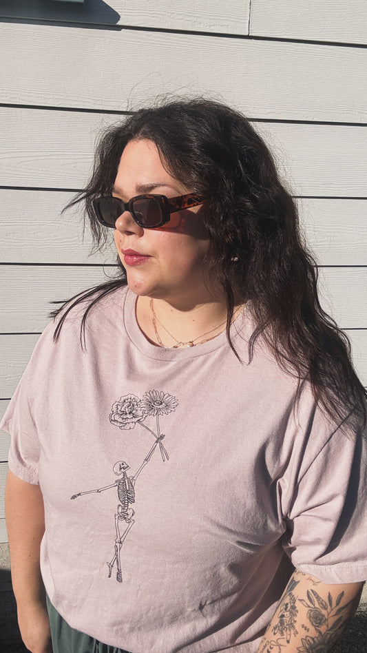Floral Skeleton Women’s Boxy Tee