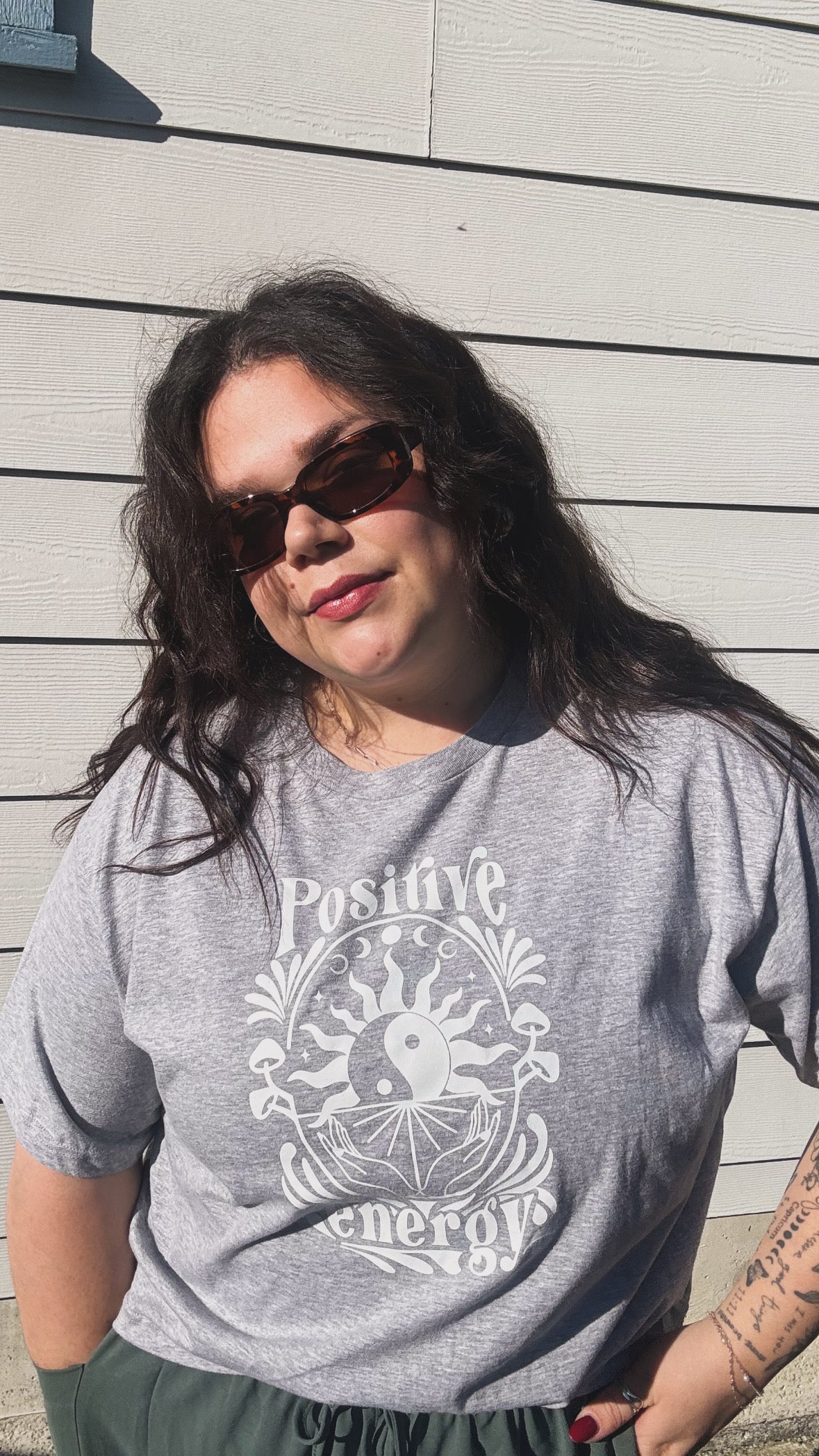Positive Energy Sun and Yin Yang Women’s Boxy Tee