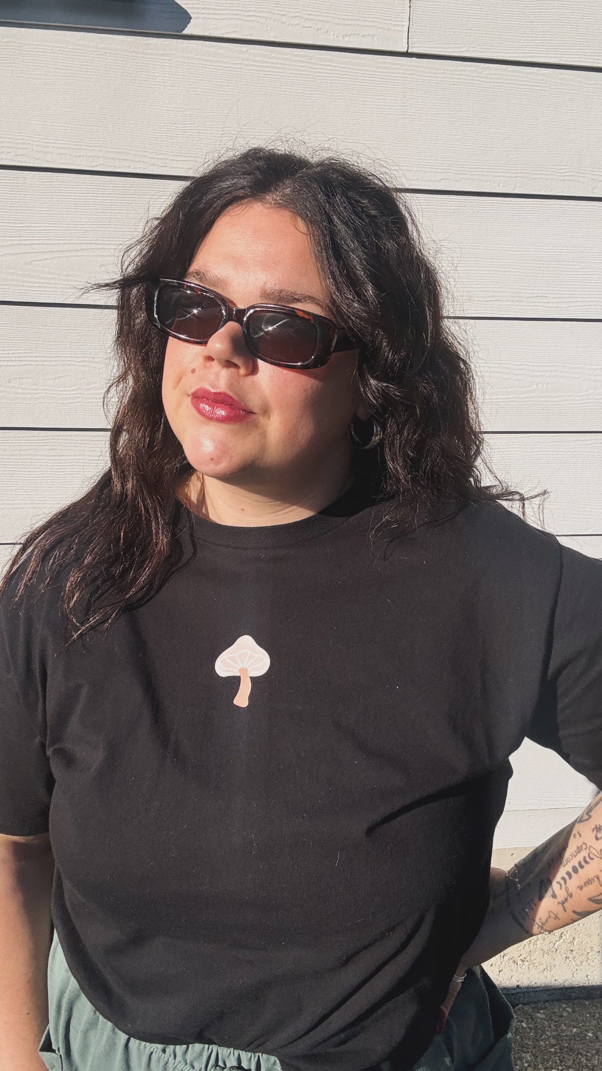 Pink Mushroom Crop Tee