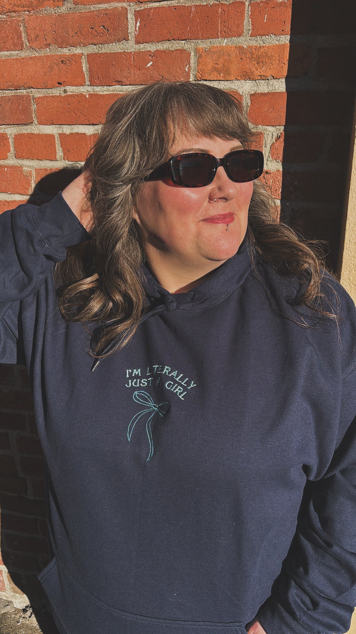 “I’m Literally Just a Girl” Embroidered Hoodie
