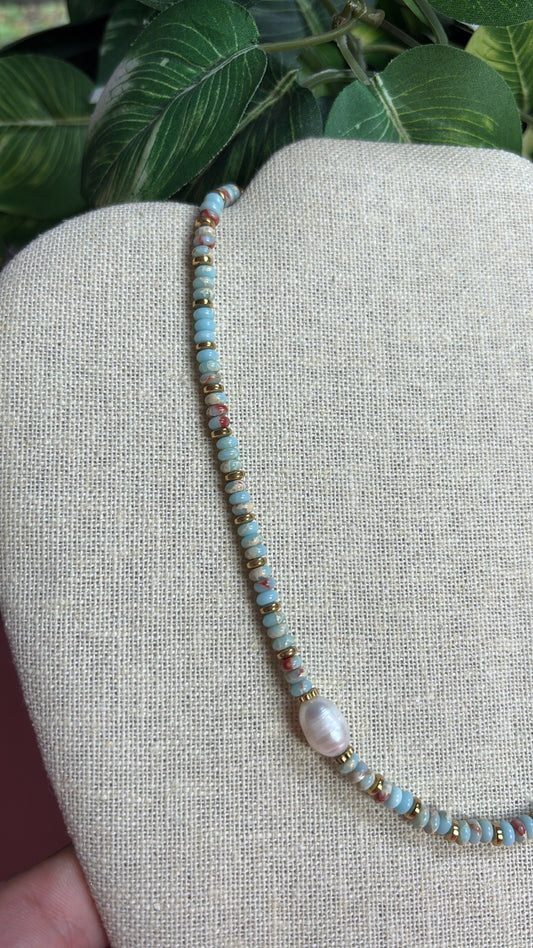 Amazonite & Pearl Necklace