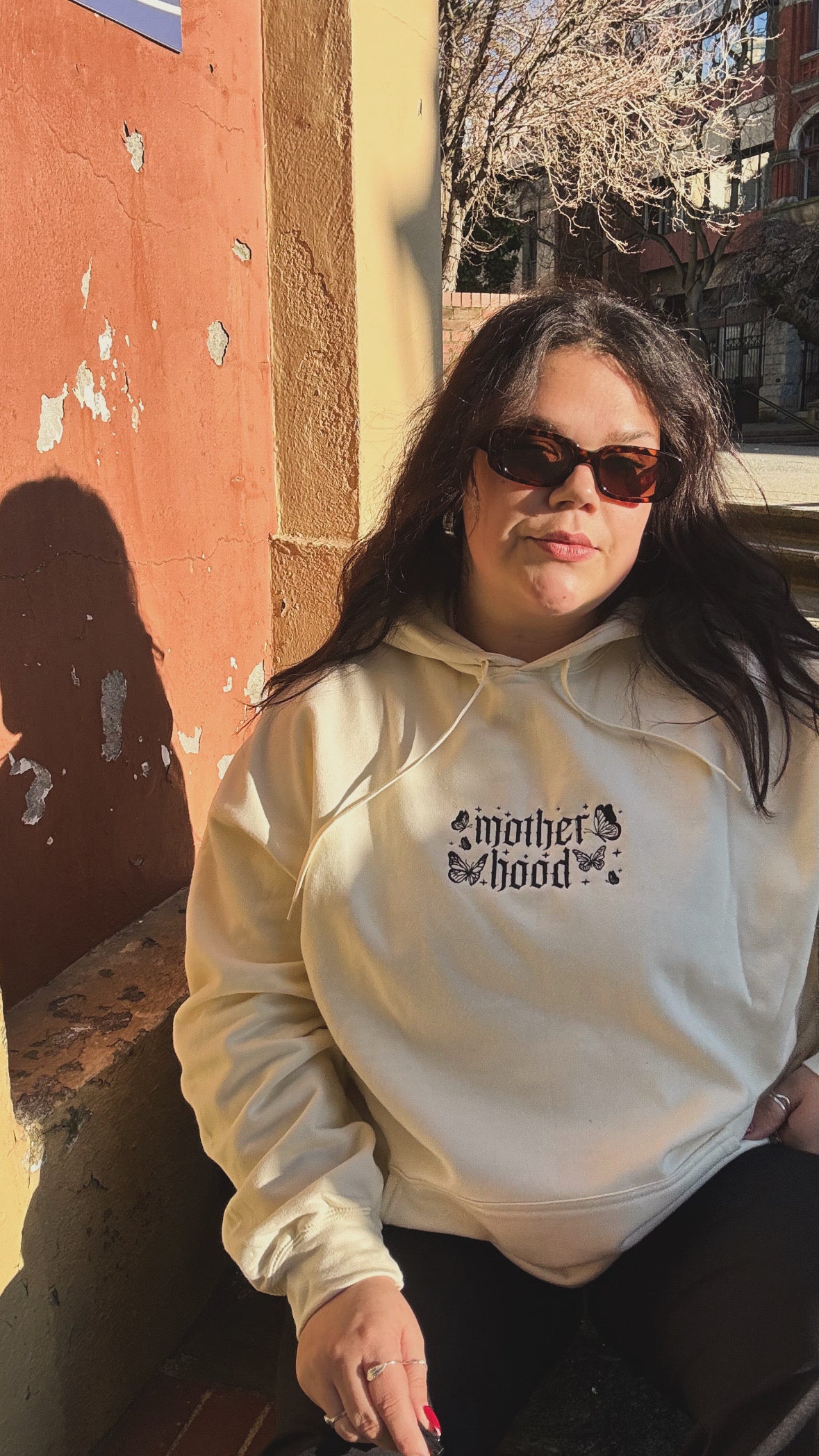 Motherhood Embroidered Hoodie