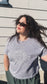 Grey sun and moon graphic women's boxy tee photo 2
