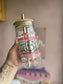 Choose Happiness Glass Cups- Smoothie Cup. Bubble Tea. Aesthetic Cup. 24 OZ.