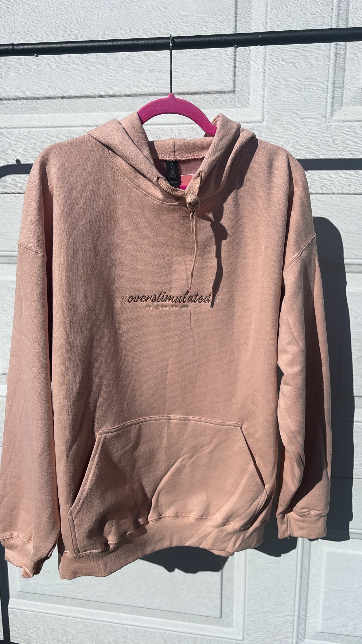 Overstimulated Be Nice To Me Embroidered Hoodie