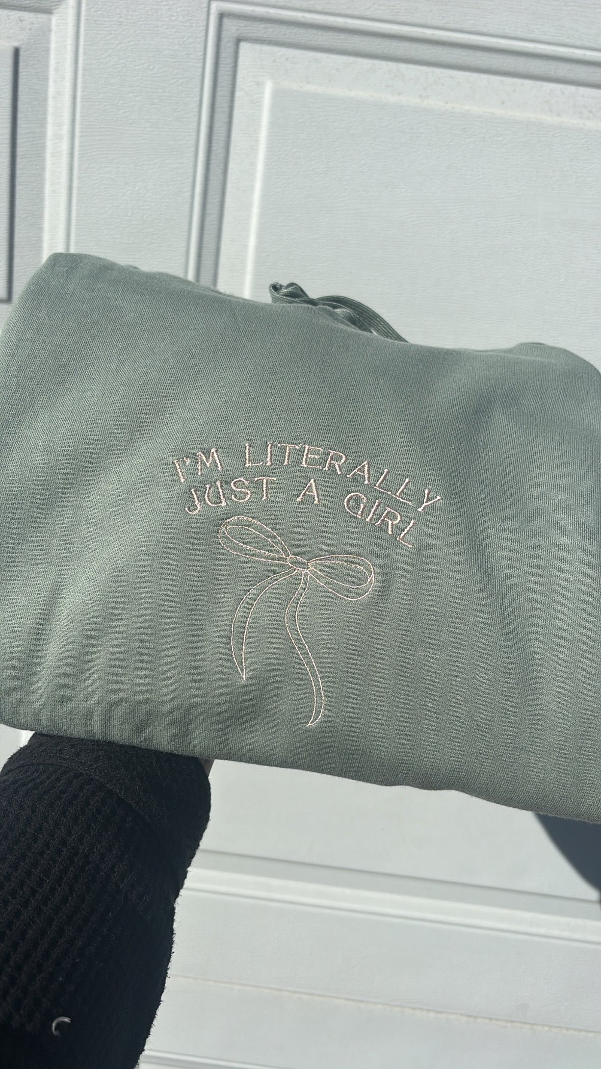 “I’m Literally Just a Girl” Embroidered Hoodie