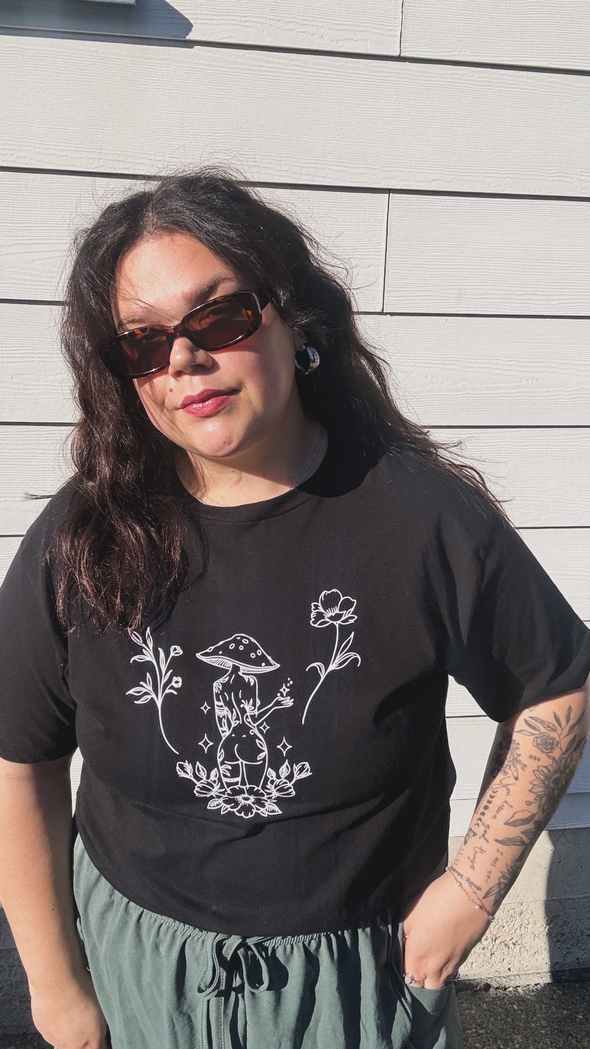 Mystic Mushroom Woman Boxy Tee
