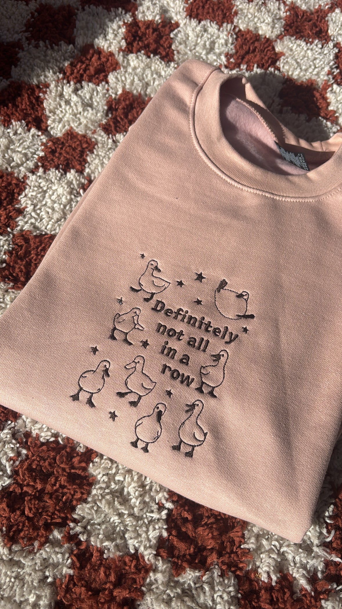 Definitely Not All In A Row Embroidered Crewneck Sweatshirt